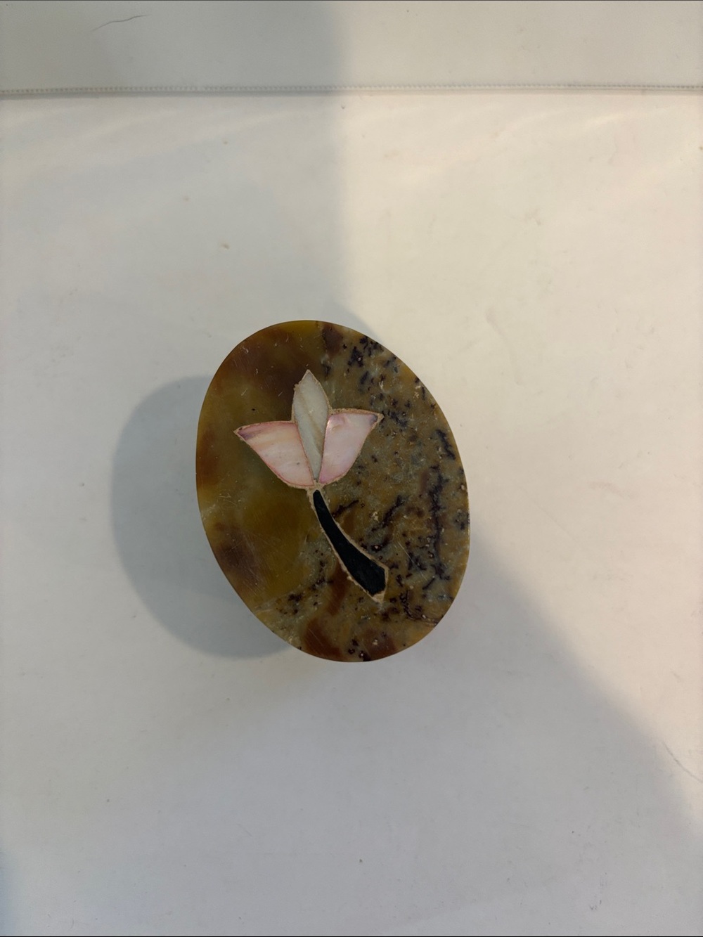 Hand Carved Stone Trinket Box